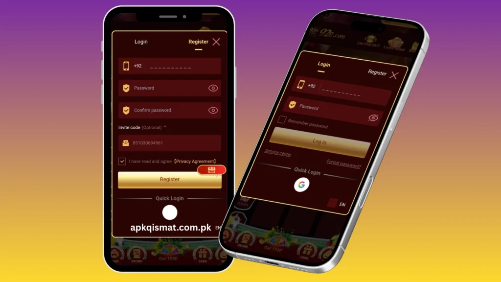 92e Game Register Login process.