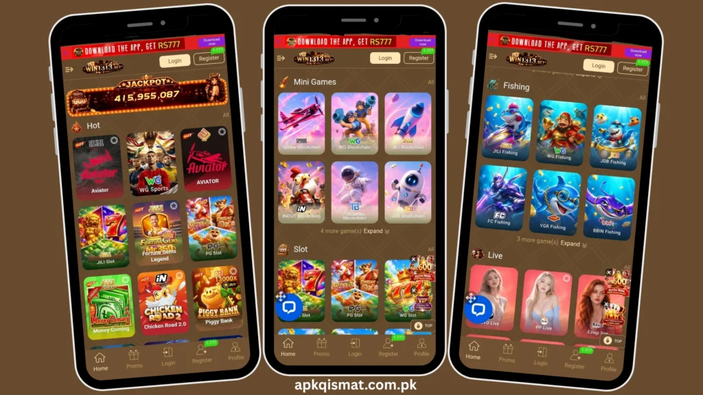 WIN1313 Game Categories.
