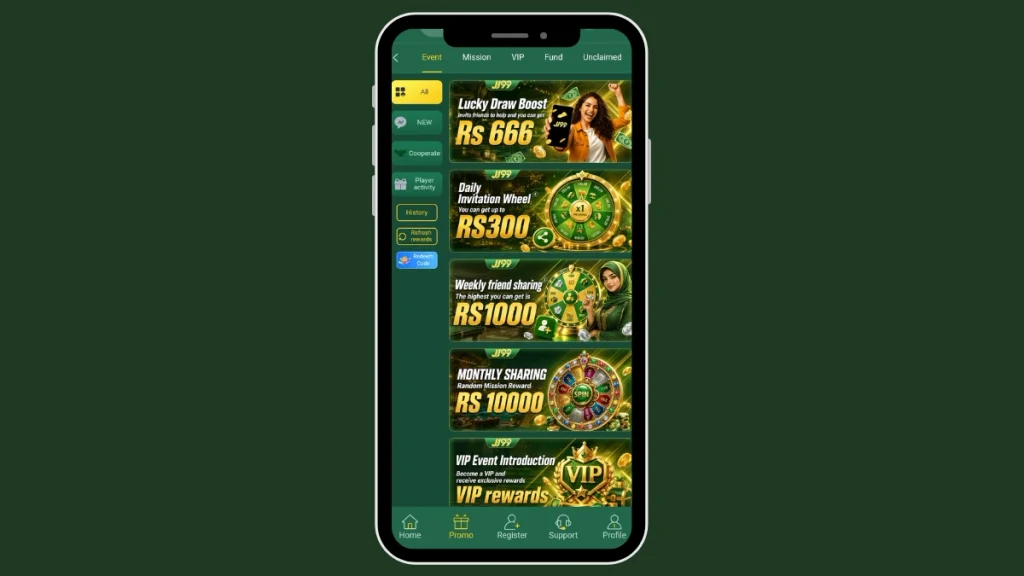 JJ99 Game Promotions and Rewards.